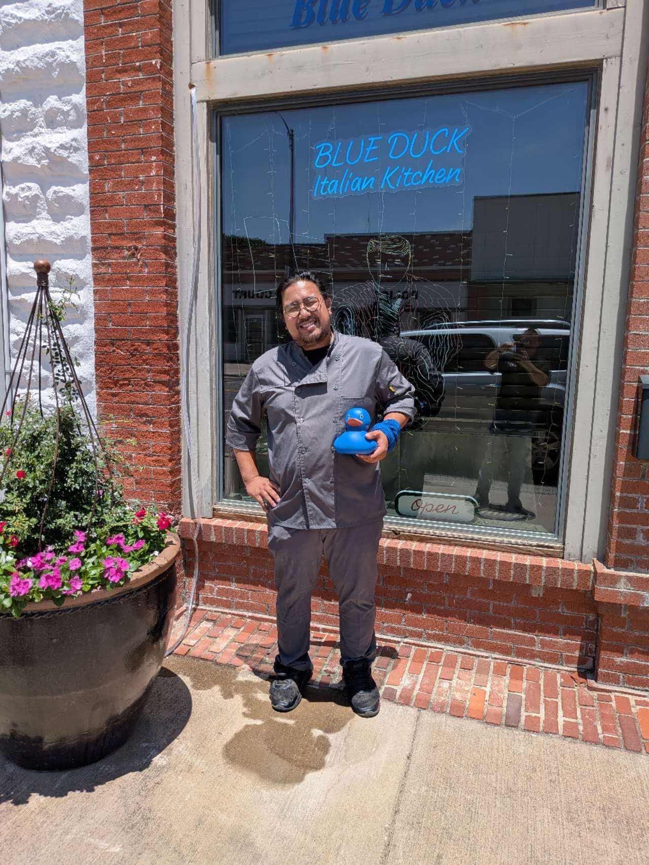 Vy outside Blue Duck Italian Kitchen in Cisco.